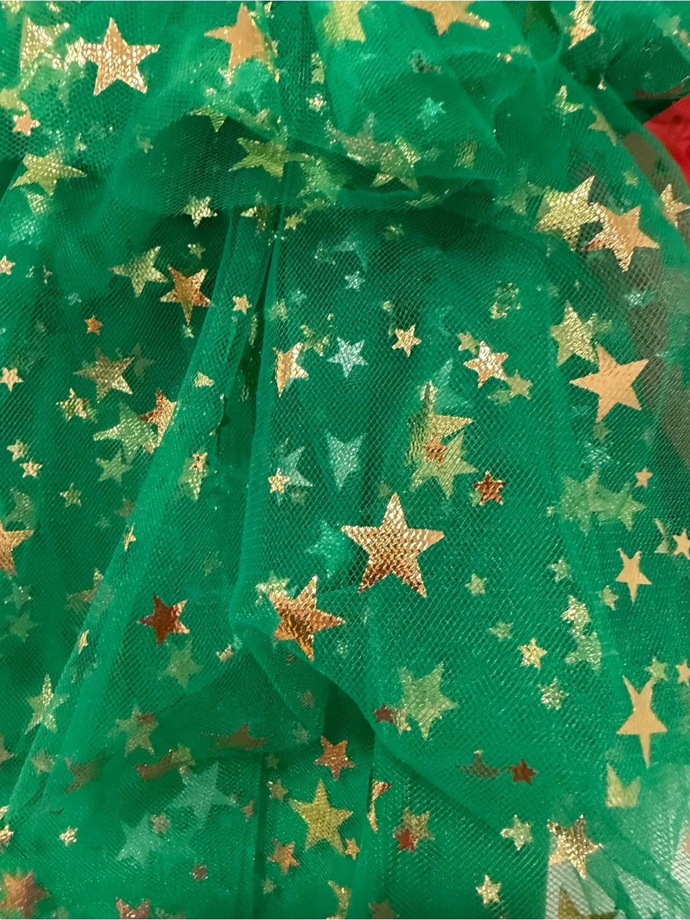 NWT Pet Apparel Size Small Emerald Green Star Tulle Dog Dress with Gold Accents